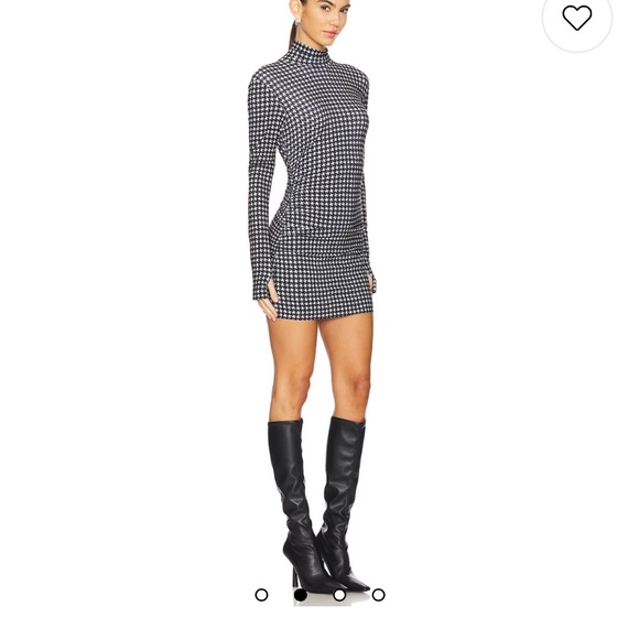 New ong Sleeve Turtleneck Pickleball Dress in Large Houndstooth XS - Picture 2 of 8